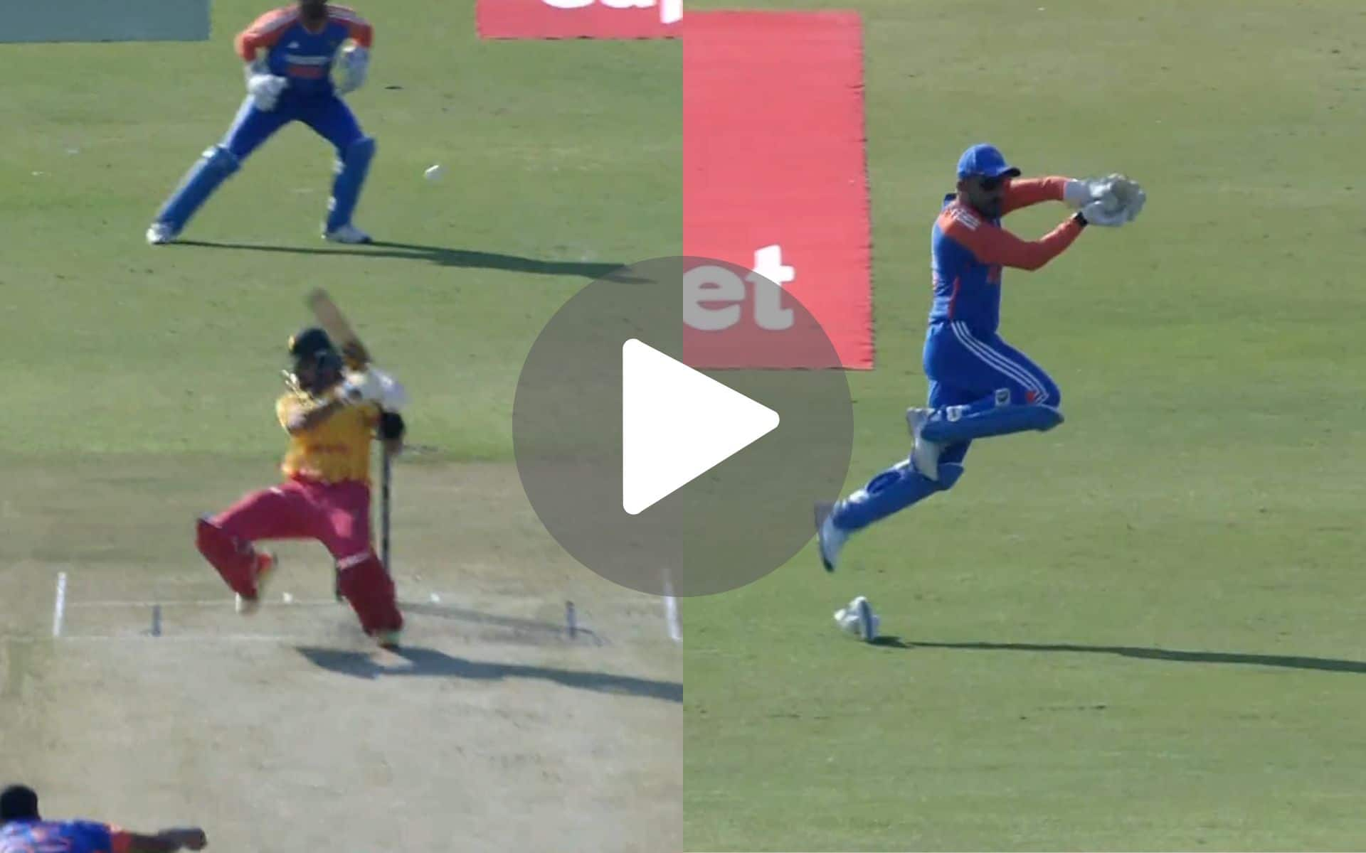 [Watch] Avesh Khan's Brutal Bumper 'Floors' Sikandar Raza; Dhruv Jurel Grabs A Smart Catch